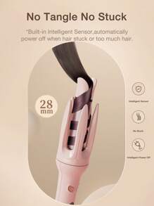 Automatic Curling Iron, Hair Curler Wand Rotating, 4 Adjustable Temperature Levels, Fast Self Spinning Styling, Quick Heating, 28mm Large Wave Curls Suitable For Slouchy People, Easy To Use - US A Type Plug(110-127V) - View 2