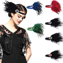 1 件 20 世纪 20 年代女士复古配饰派对/化妆舞会羽毛头带、节日水钻发箍装饰 - A - 查看 1