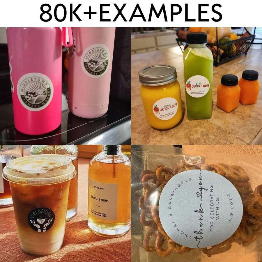 100 szt. niestandardowych naklejek, spersonalizowanych etykiet