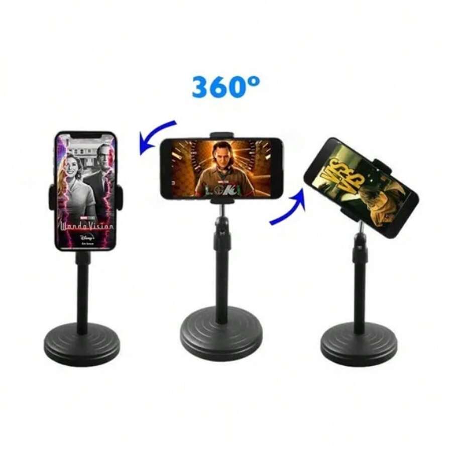 Cell Phone Tripod Stand Smartphone Portable Table Selfie 360º - 黑色 - 查看 1