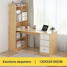 Escritorio De Computadora Con Combinación De Estantería - Marrón - Ver 3