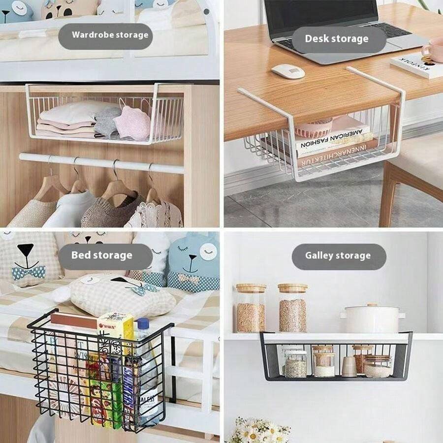 Kitchen Storage Rack Hanging Rack Under Desk In Dormitory Organizing