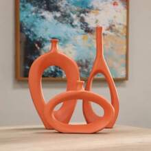 Trio Of Stylized Vases - 亮橙色 - 查看 1