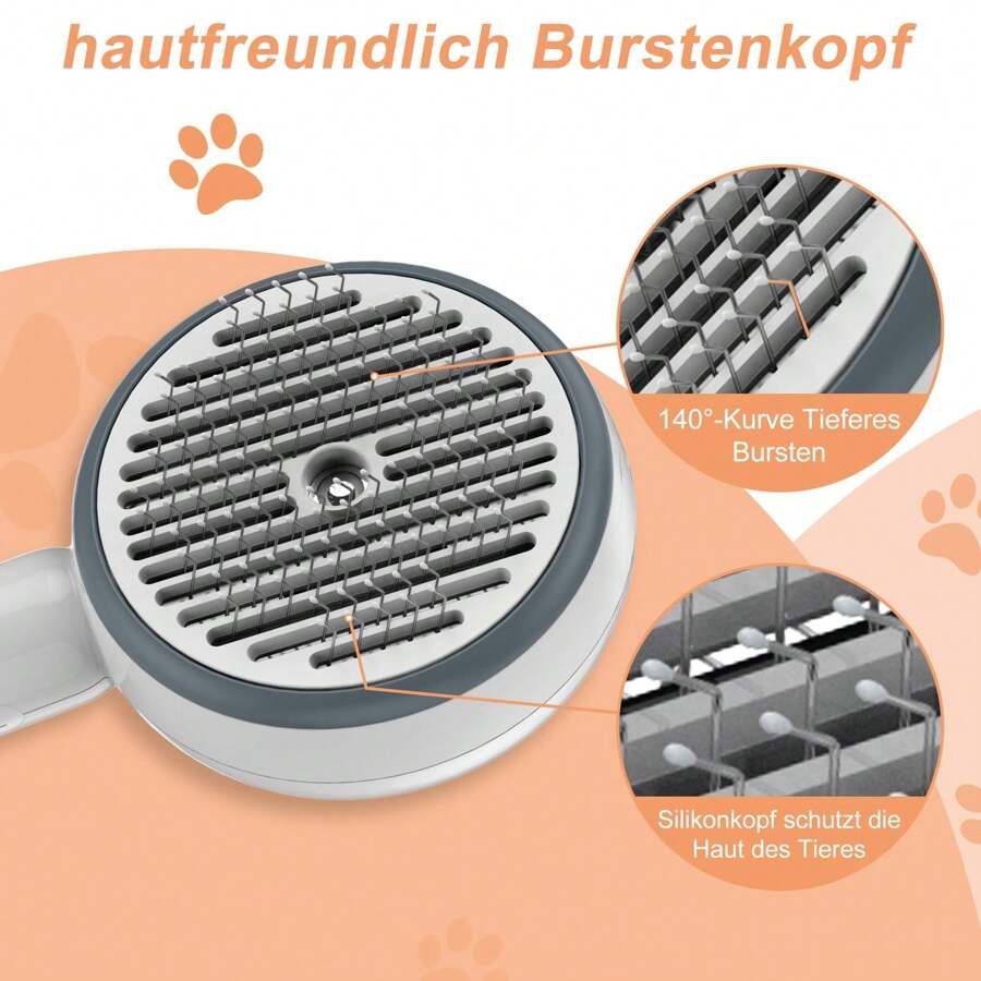 Kattenborstel met stoomfunctie, 3in1 stoomkattenborstel