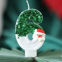 1pc Christmas Birthday 0-9 NumberCandles Snowflake Frozen Digital Candles Cake Topper Birthday Party Decor - Multicolor - View 11