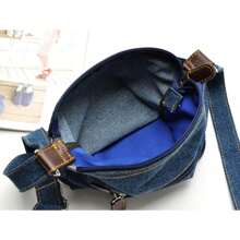 Women Fashion Denim Crossbody Bag Multi Pockets Messenger Bag With Adjustable Straps Shoulder Bag Vintage Bag - Royal Blue - View 5