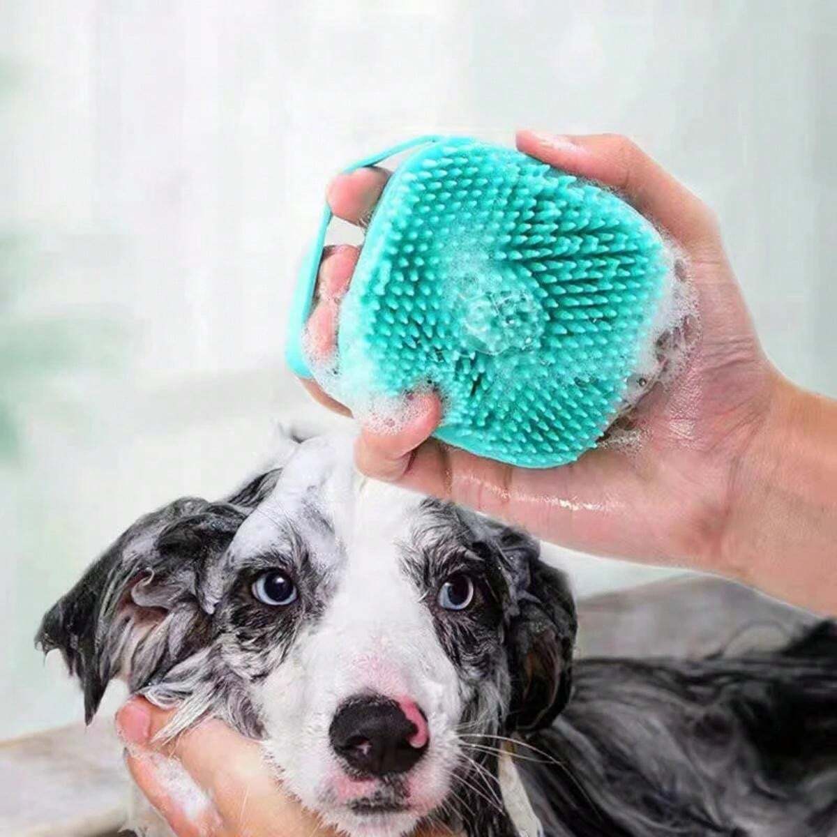 1 Pc Multicolour Pet Bathing Brush Soft Silicone Massager Shower Gel