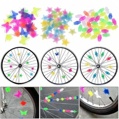 35 piezas de cuentas de colores para radios de bicicleta, accesorios decorativos multicolor para bicicleta