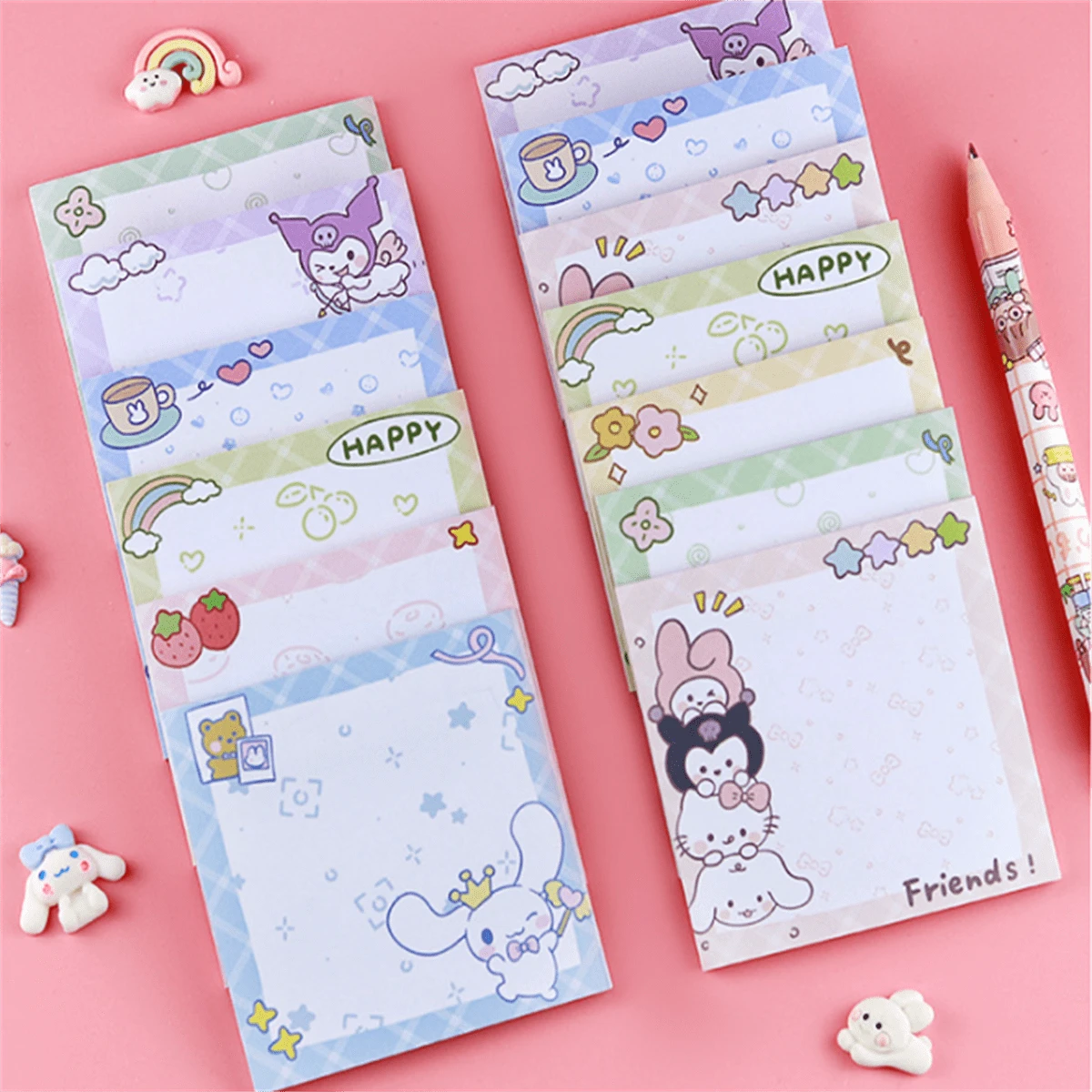 100pcs Cute Cartoon Girl Design SelfAdhesive Sticky Notes, Strong