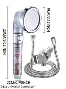 带止动装置的硬水过滤淋浴喷头，内置高压 4 模式淋浴喷头，强力喷雾可清洁角落、浴缸和宠物，软水器手持淋浴器可去除氯和氟化物，配备 1.5 米软管和淋浴支架 - 彩色 - 查看 12