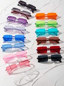 女士多色时尚眼镜套装，适合音乐节、街头摄影、热带海滩度假等场合。 - 多色(15pcs) - 查看 8