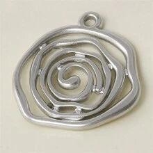 5pcs High-End Fashionable Multipattern Stainless Steel Gold And Silver Sunburst Geometric Pendant Ring Charms, Suitable For DIY Jewelry Making Necklace Bracelet Earrings