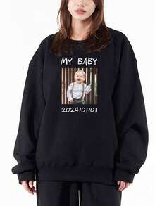 Sudaderas personalizadas para mujeres, sube tus fotos y textos favoritos como estampados en el pecho, dos diseños de fotos y texto, regalos de sudaderas personalizadas para familiares, amigos y parejas.