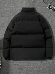 1 Áo khoác cổ cao lót nhiệt thời trang thường ngày cho bé trai tuổi teen, mùa đông - màu đen - Xem 2