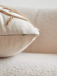 1pc Ocean Themed Starfish Seagrass Embroidery Pillowcase Home Decor - Camel - View 11