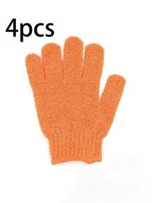 4/2/1pc Random Color Revitalizing Exfoliating Bath Gloves - Double Texture Gloves For Deep Cleansing & Polishing - Ideal For Spas, Massages & Body Scrubs - Soft & Durable Bathing Accessories