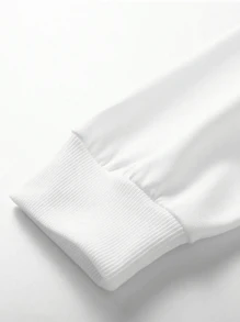 DIFFLAND 春季男士休闲日常生活柔软舒适卫衣套装 2件套 纯色连帽卫衣套装 白色长袖连帽卫衣运动裤套装全套