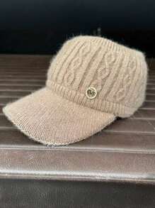 Aylhfo 1pc Autumn/Winter New Women's Elastic Knitted Ponytail Baseball Hat With Ear Protection Device Autumn/Winter Thick Windproof And Warm Knitted Hat Lightweight Sunshade Hat Women's Fashion Clothing Accessories
