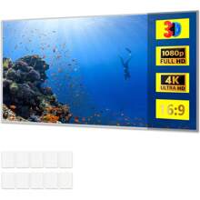 HALMAN Projection Screen, 100 Inch Projector Screen, Foldable And Anti-Light, High Contrast, Accurate Color Restoration, For Party, Home Theater, Games And Office - Grey - View 1