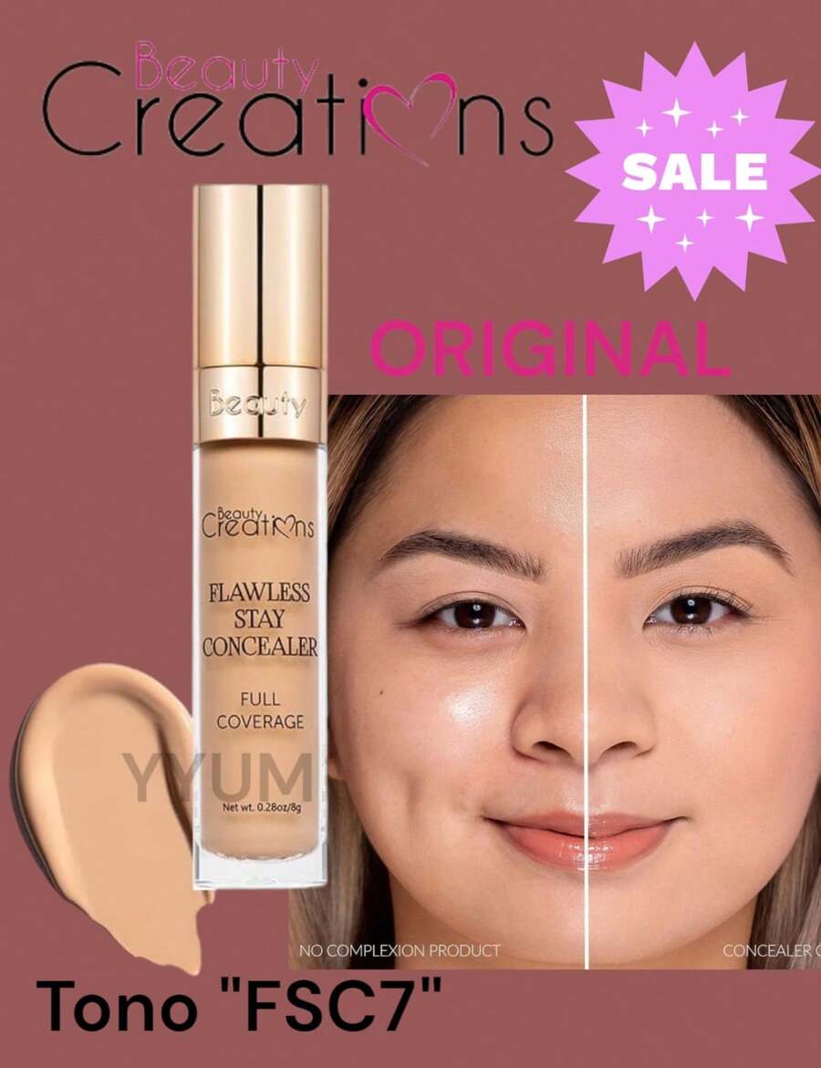 CORRECTOR LIQUIDO ''FLAWLESS STAY'' BEAUTY CREATIONS ORIGINAL CORRECTOR FACIAL LIGERO Y COBERTURA COMPLETA