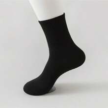1 Paire de chaussettes de yoga pour femmes, couleur unie, antidérapante au niveau de la semelle médiane, chaussettes de yoga, pilates, ballet