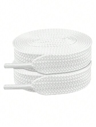 1 par tjocka platta 3/4" breda skosnören Enfärgade strängar för alla skotyper - Sneakerskosnören, fritidsskor, vita skor, basketskor