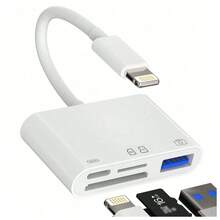 1 đầu đọc thẻ Apple 4 trong 1, đầu đọc thẻ SD+TF+OTG, thẻ nhớ lưu trữ máy ảnh, tương thích với đầu đọc thẻ Lightning sang SD+TF+OTG tương thích với iPhone 14/13/12/11, đầu đọc thẻ iPad Air1/2 - nhiều màu - Xem 8