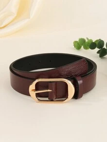 1 chiếc thắt lưng kim loại vàng sang trọng nhiều màu họa tiết cá sấu cho nữ, phụ kiện quần jeans, thích hợp để mặc hàng ngày - Khóa kim loại hình bầu dục - Xem 22