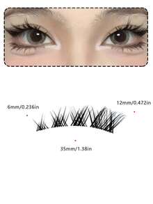 5 Cặp Lông Mi Giả Tự Nhiên, Cong, Thanh Mảnh, Phong Cách Truyện Tranh, Đuôi Mắt Dài, Thích Hợp Cho Người Mới Bắt Đầu, Có Thể Tái Sử Dụng, Thích Hợp Cho Diễn Xuất Nhập Vai Và Sân Khấu, Tiệc Giáng Sinh - màu đen - Xem 2