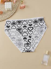 FOVTY 7 件女士加大可爱内裤，加大码心形印花中腰舒适透气弹力三角裤 - 彩色 - 查看 7