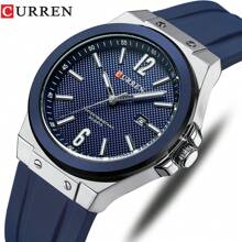Curren CURREN Herren Sportuhr, Silikonarmband, Kalender, wasserdicht, modische Quarzarmbanduhr, Geschenke