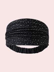 新款时尚水钻发带，闪亮宽弹力运动发带，适合日常佩戴、派对和波西米亚风格，四季皆宜，可作发带、头巾、吸汗带，秋冬季女士度假发饰，优雅围巾，柔软头巾