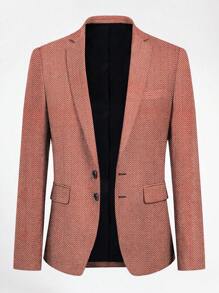 New Arrival Dark Pattern Printed Pink Men Business Casual Suit Jacket