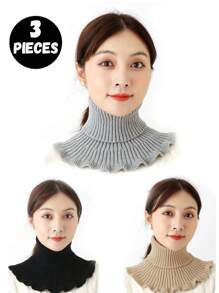 1 件女士假领高领围巾，护颈假领子新款秋冬季防风针织保暖颈套，适合日常佩戴、摄影、送礼，是配饰女士的理想选择 - 彩色 - 查看 19