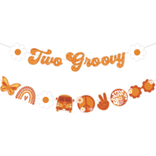 Hai biểu ngữ Groovy với vòng hoa cúc Boho trên bánh trang trí tiệc sinh nhật Hippie Chúng ta có thể đợi biểu ngữ với vòng hoa trên bánh trang trí tiệc sinh nhật gấu tiết lộ giới tính - nhiều màu - Xem 18