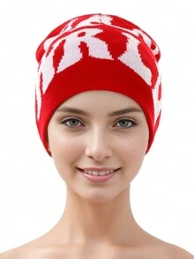 嵌花针织 Y2K 字母无檐便帽，男女通用街头嘻哈帽 - A - 查看 3