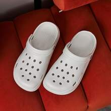 Unisex Lightweight Breathable Hollow Holed EVA Soft Bottom Sandals, Slip On Beach Pool Slippers - White - View 7