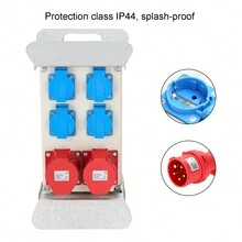 Jiubiaz Power Distributor Construction Power Distributor CEE Power Socket IP44 For Construction Site 16A 2x400V 4x230V Schuko - White - View 3