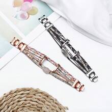 Dây đeo da Boho tương thích với dây đeo đồng hồ Pixel, dây đeo cổ tay bằng da sang trọng cho đồng hồ Pixel 2022 - Vàng - Xem 3