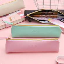 1 个纯色铅笔盒，学校用品文具袋，PU 皮革纯色铅笔收纳袋 - 彩色 - 查看 4