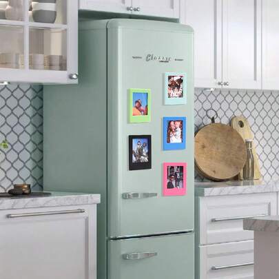 10 件/5 件套装彩色磁性相框，3 英寸冰箱磁铁相册，用于家庭回忆照片展示，兼容富士照片 - 家庭房间、客厅、办公室装饰、情人节、新年礼物