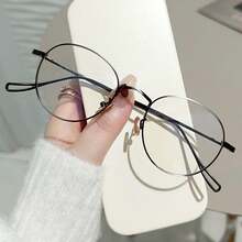 Kính mát gọng nhỏ hình bầu dục thời trang mới 2024 dành cho nữ tròng kính Plano - khung hình bầu dục - Xem 14