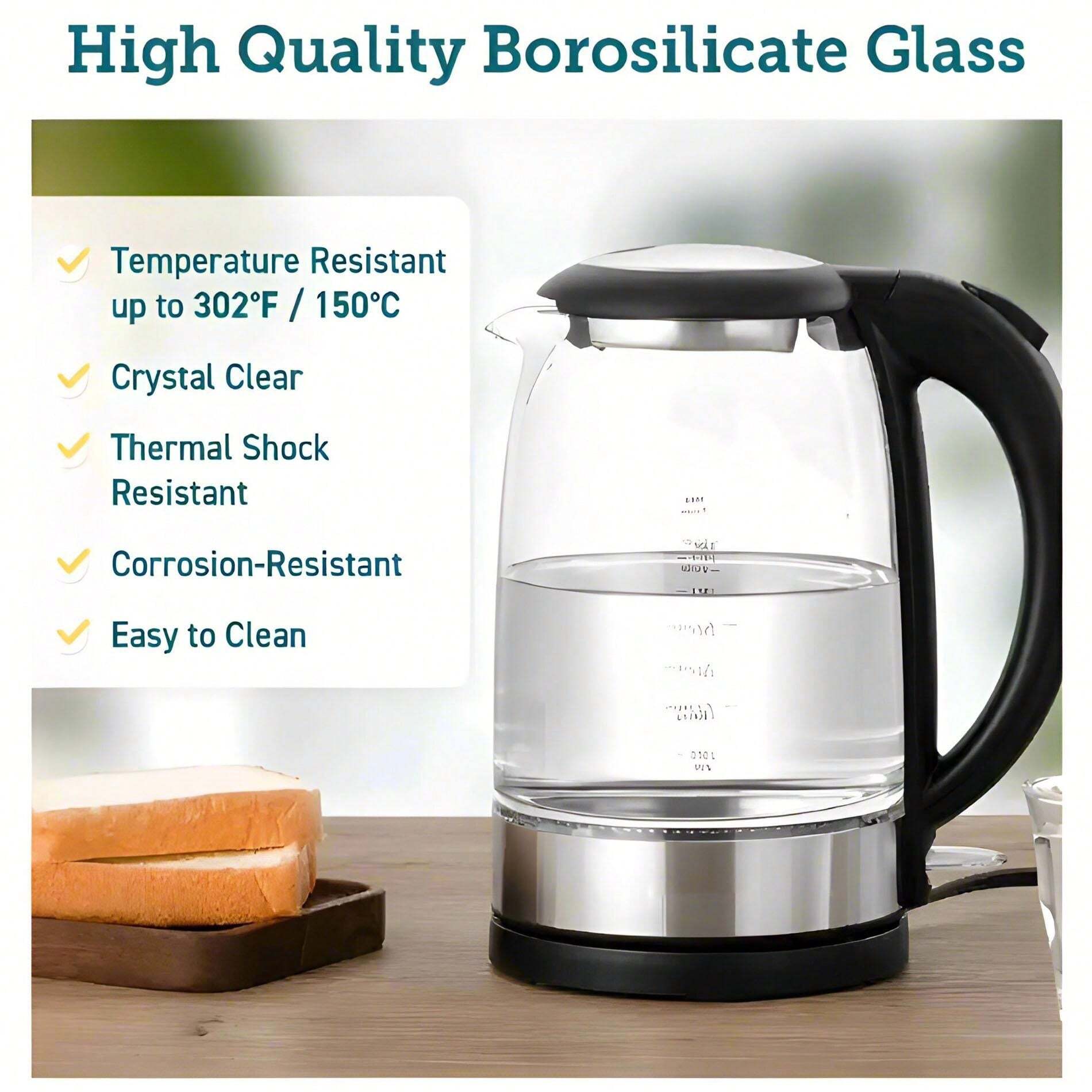 Electric Kettle, Glass Hot Water Kettle , Electric For Tea And Coffee 1