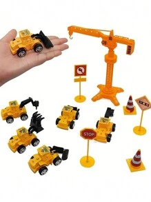 11PCS Mini Construction Vehicle Cake Decoration Set Truck Cake Decoration Construction Birthday Party Supplies 6 Construction Truck Toys 5 Road Sign Decorations,Christmas