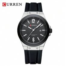 Curren CURREN Herren Sportuhr, Silikonarmband, Kalender, wasserdicht, modische Quarzarmbanduhr, Geschenke