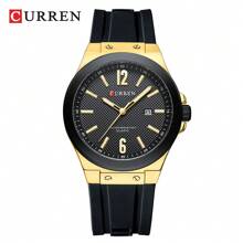 Curren CURREN Herren Sportuhr, Silikonarmband, Kalender, wasserdicht, modische Quarzarmbanduhr, Geschenke