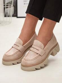 Mocassins ajourés sur une semelle pleine Ejina - Chaussures pour la Saint-Valentin - Beige - Voir 2