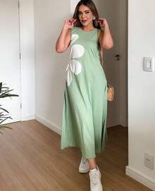 Flower Dress Flower Adjustable Core Tibana Collar Comfortable One Size Fits Well Up To 44 - Màu xanh Cadet - Xem 2