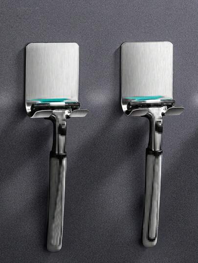 1/2/5 szt. Uchwyt na maszynkę do golenia ze stali nierdzewnej bez wiertła: uniwersalny uchwyt ścienny na maszynkę do golenia, wystrój łazienki, wystrój jesienny, powrót do szkoły