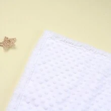1 pieza Manta de felpa con puntos de doble capa para bebé, manta para cochecito, para todo el año, para el Día de los Enamorados - Blanco - Ver 5